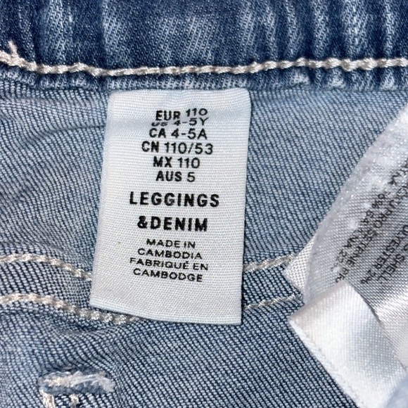 BUNDLE (3) H&M Girls Denim Jeans and Denim Legging Size 4-5 - Picture 10 of 10